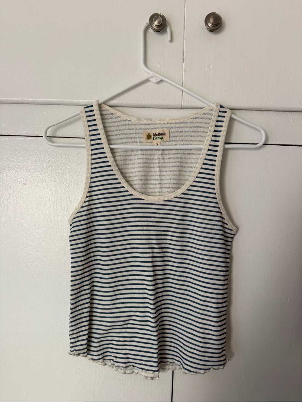 Mollusk hemp blend Blue & White Striped Tank Top